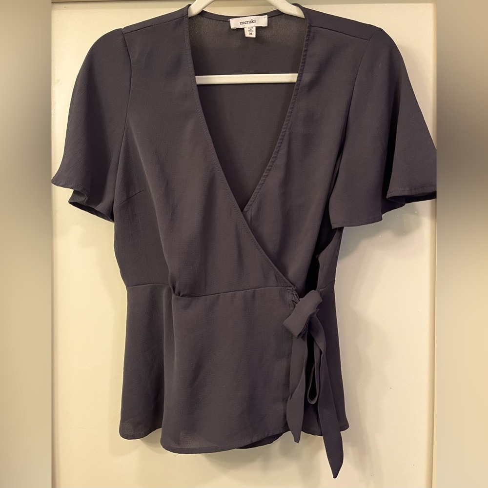 Meraki wrap shirt blue/gray color, M